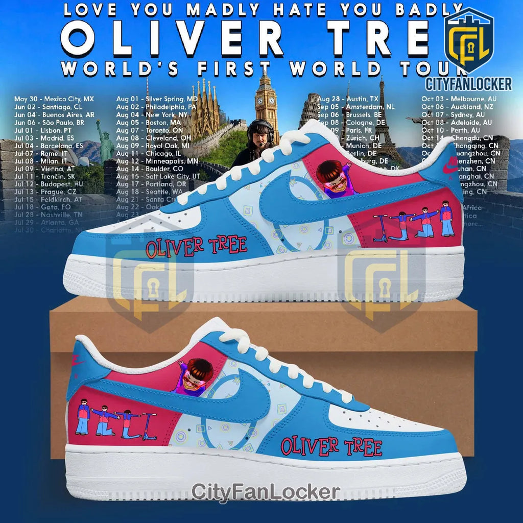 Oliver Tree Madly Blue Chaos Custom Air Force 1 Shoes