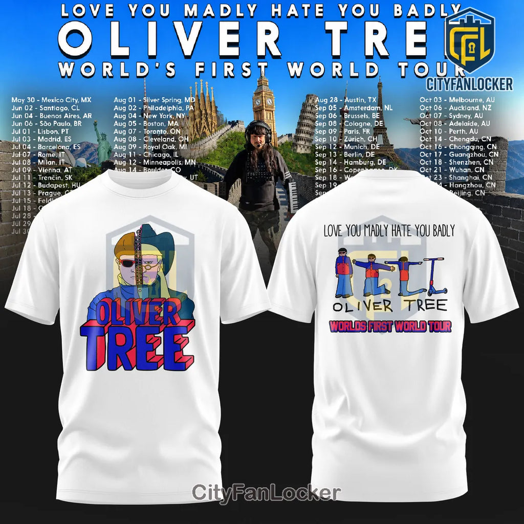 Oliver Tree World’s First World Tour White Hoodie