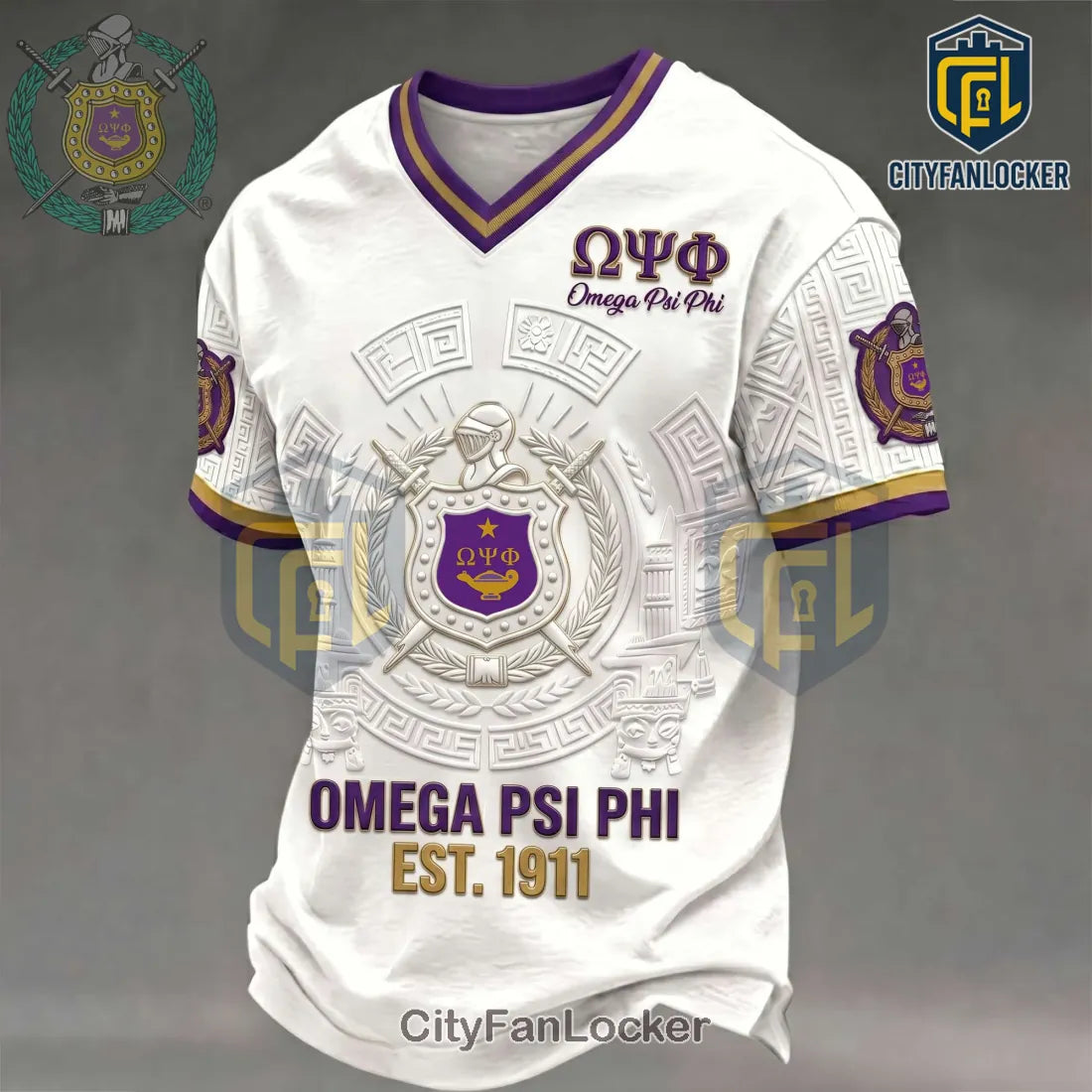 Omega Psi Phi Est 1911 Purple and Gold Shirt