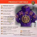 Omega Psi Phi Founders 1911 3D Letters Purple Gold Premium Hoodie