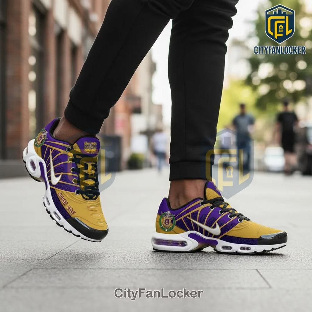 Omega Psi Phi Personalized Purple Gold TN Sneakers
