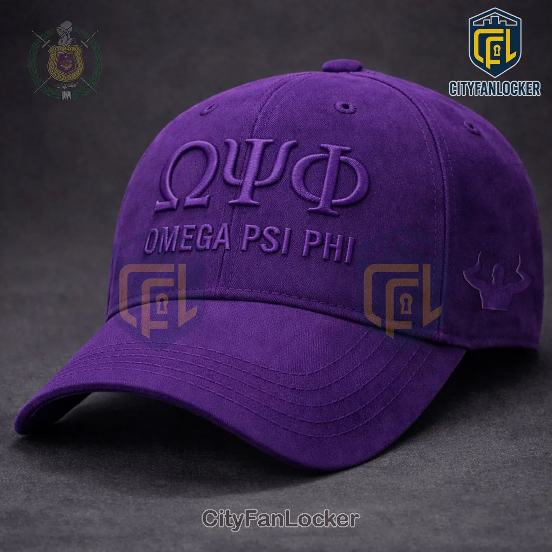 Omega Psi Phi Purple Greek Letter Fraternity Baseball Cap