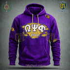 Omega Psi Phi Que Dawg Distressed Purple Vintage Hoodie