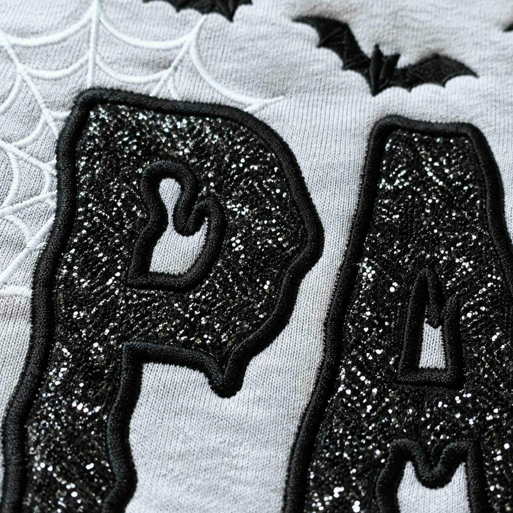 Papa Glitter Applique Halloween Sweatshirt, Spooky Papa Embroidered Crewneck, Fall Gift