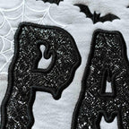 Papa Glitter Applique Halloween Sweatshirt, Spooky Papa Embroidered Crewneck, Fall Gift