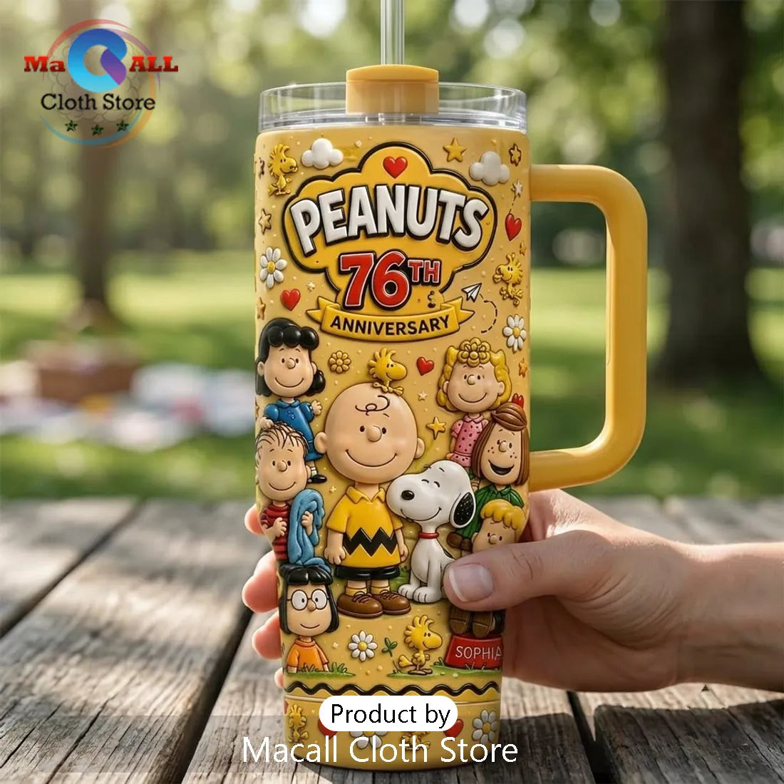 Peanuts 76th Anniversary Yellow 40oz Tumbler Cup