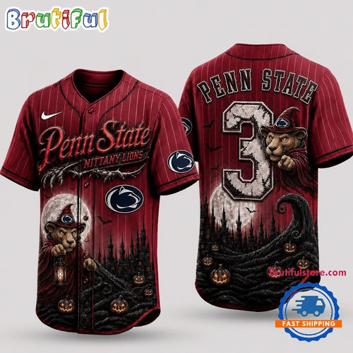 Penn State Nittany Lions 2026 NCAA Spooky Mascot Halloween Personalized Baseball Jersey Shirt