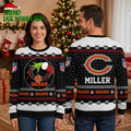 Personalized Chicago Bears Grinch Hands Custom Name Ugly Christmas Sweater