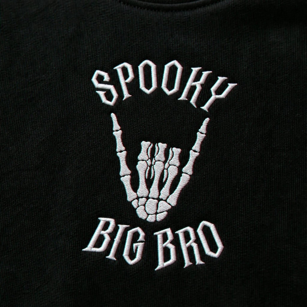 Personalized Halloween Sibling Kids Sweatshirt - Embroidered Spooky Big Bro Lil Bro Matching Sweater