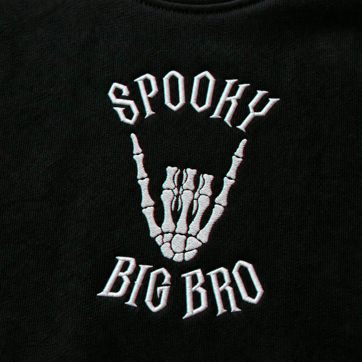Personalized Halloween Sibling Kids Sweatshirt - Embroidered Spooky Big Bro Lil Bro Matching Sweater