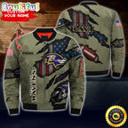Personalized NFL Baltimore Ravens Bomber Jacket Iconic Bomber Look