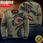 Personalized NFL Chicago Bears Bomber Jacket Iconic Bomber Look
