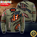 Personalized NFL Cincinnati Bengals Bomber Jacket Iconic Bomber Look