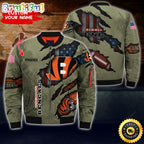 Personalized NFL Cincinnati Bengals Bomber Jacket Iconic Bomber Look