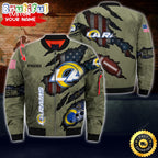 Personalized NFL Los Angeles Rams Bomber Jacket Iconic Bomber Look