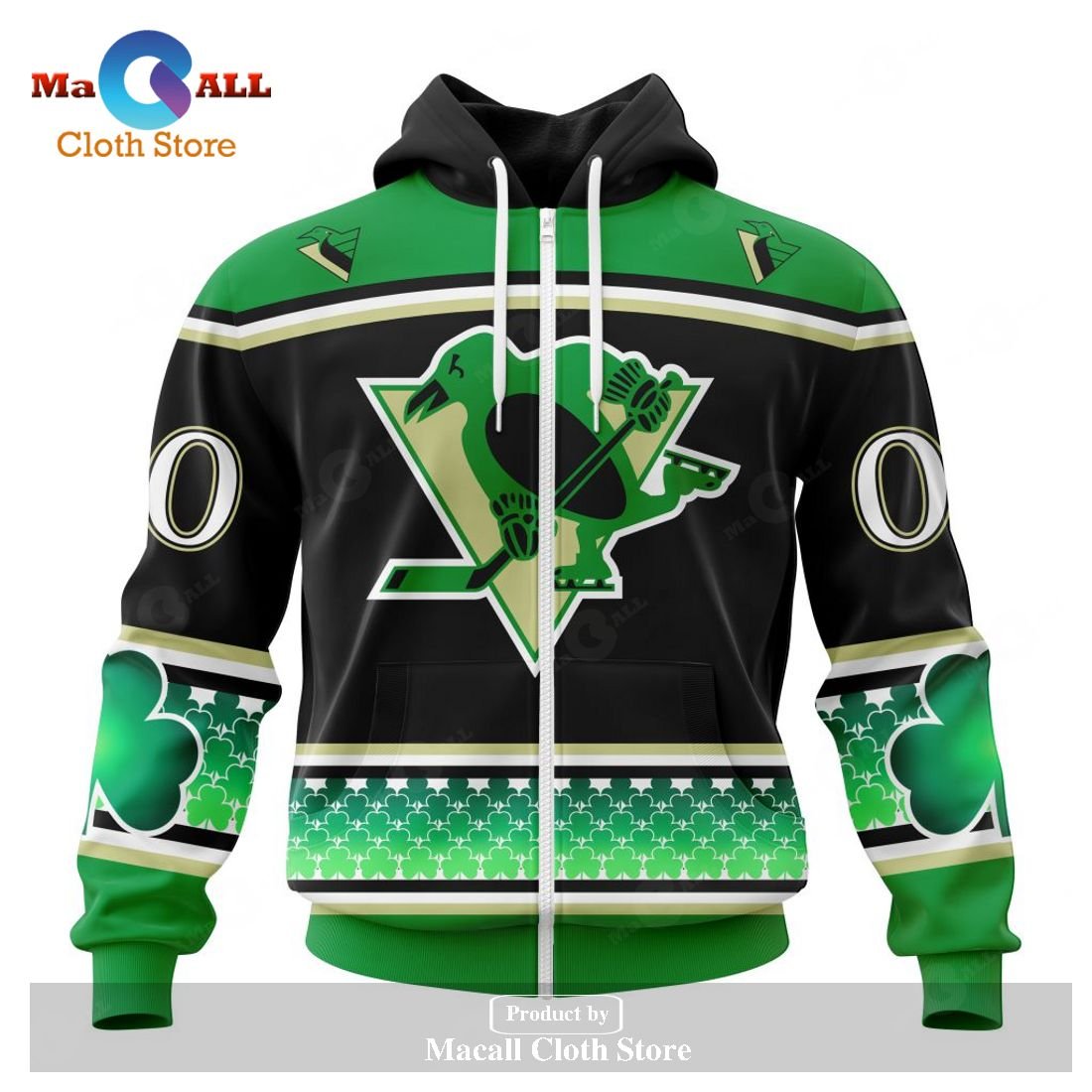 Personalized NHL Pittsburgh Penguins - Specialized Hockey Celebrate St Patrick’s Day Hoodie Sweatshirt 3D