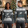 Personalized Philadelphia Eagles Snow Globe Custom Name Ugly Christmas Sweater