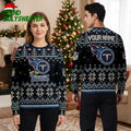 Personalized Tennessee Titans Logo Snowflake Pattern Custom Name Ugly Christmas Sweater