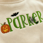 Personalized Halloween Sweatshirt for Toddler - Embroidered Name with Pumpkin Patch Pullover, Fall Season Gift