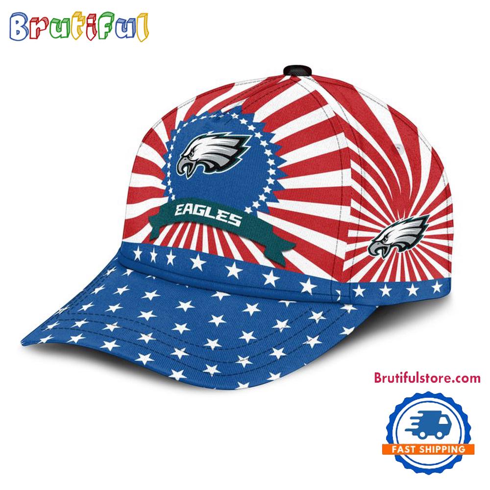 Philadelphia Eagles American Flag Pattern Independence Day Baseball Cap