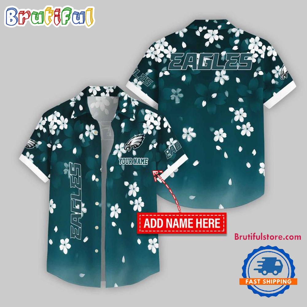 Philadelphia Eagles Five-petaled Flower Pattern Hawaii Shirt