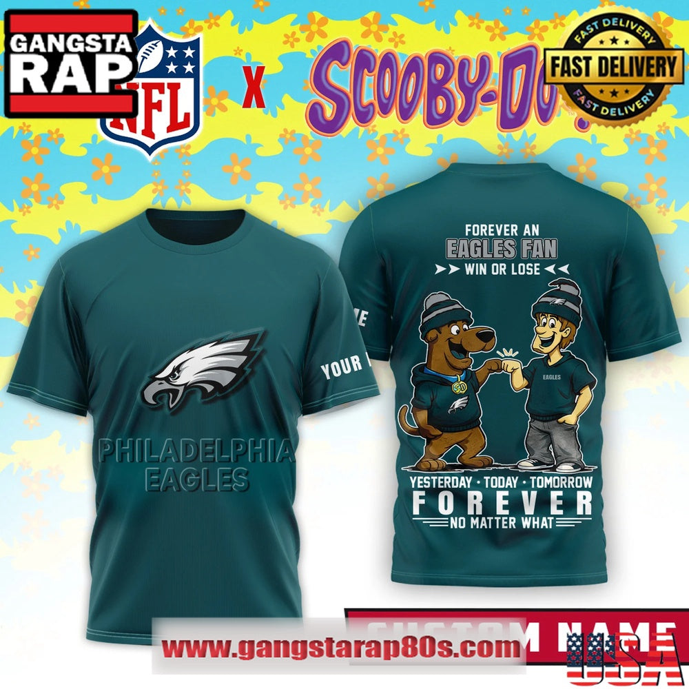 Philadelphia Eagles x Scooby Doo Premium Custom Name 3D Shirt