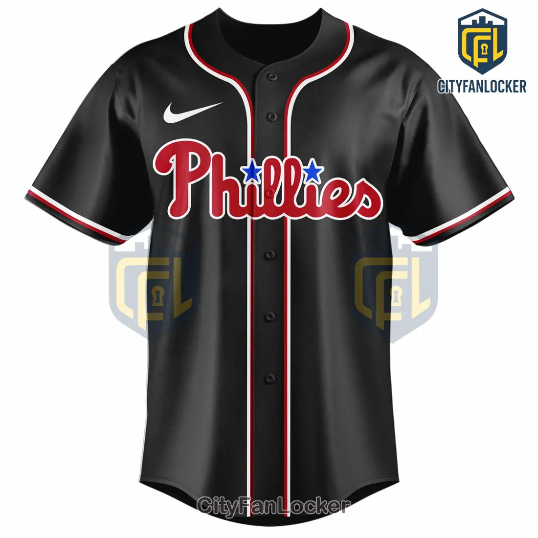 Philadelphia Phillies Custom Black Personalized Baseball Jersey