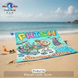 Phish Band Summer Vibes Cartoon Illustration Beach Day Towel