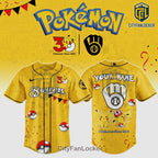 Pokémon 30th Anniversary Brewers Personalized Baseball Jersey