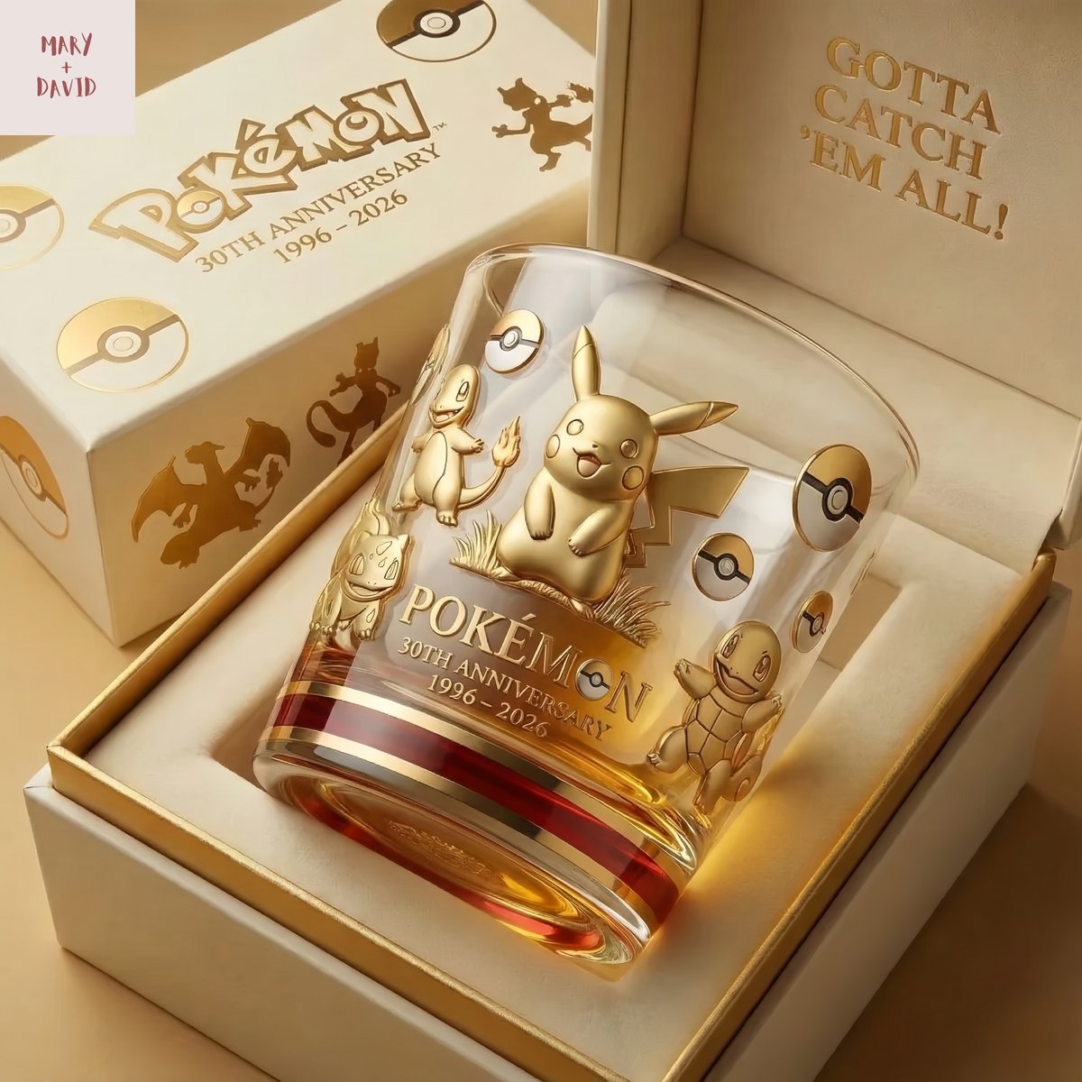 Pokemon 30th Anniversary Commemorative Whiskey Glass