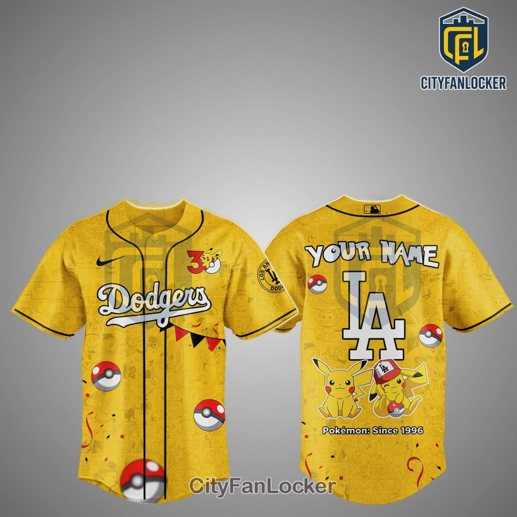 Pokémon Dodgers 30th Anniversary Limited Edition Custom Baseball Jersey