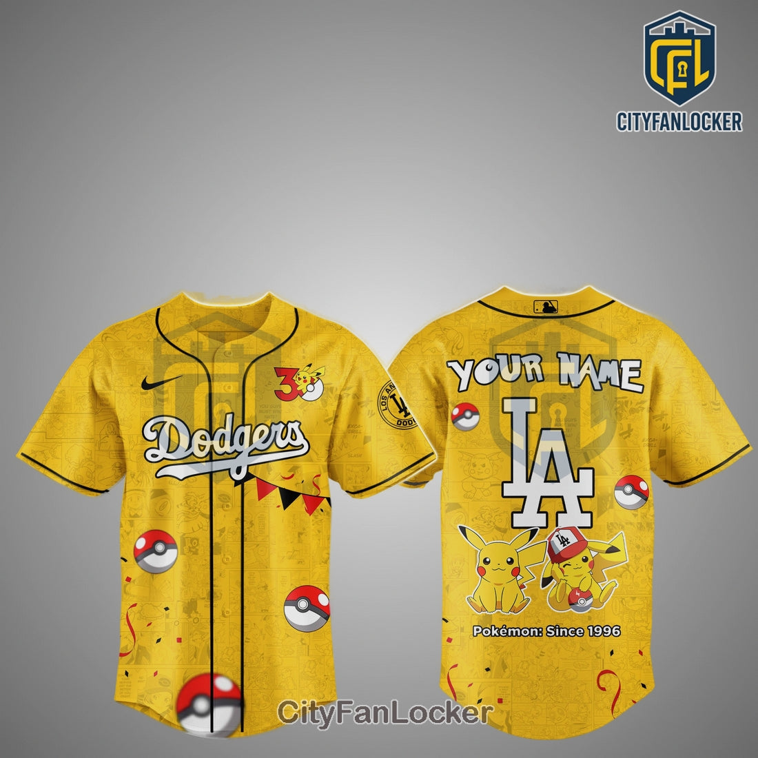 Pokémon Dodgers 30th Anniversary Limited Edition Custom Baseball Jersey