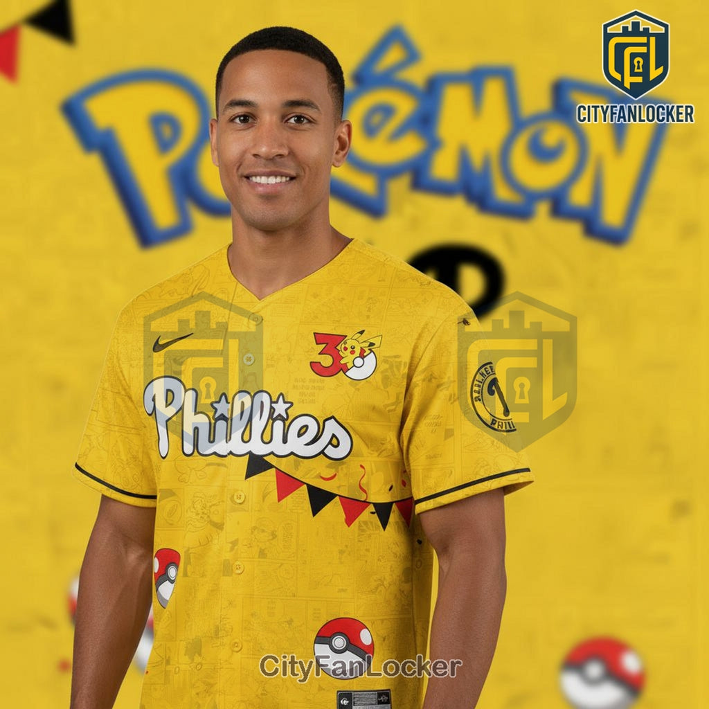 Pokémon Phillies 30th Anniversary Personalized Baseball Jersey