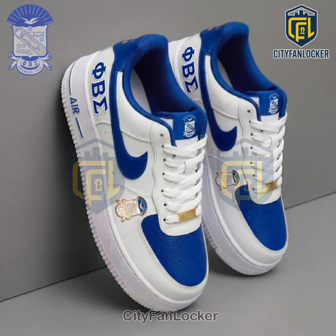 Premium Phi Beta Sigma Greek Air Force 1 Royal Blue Custom Shoes