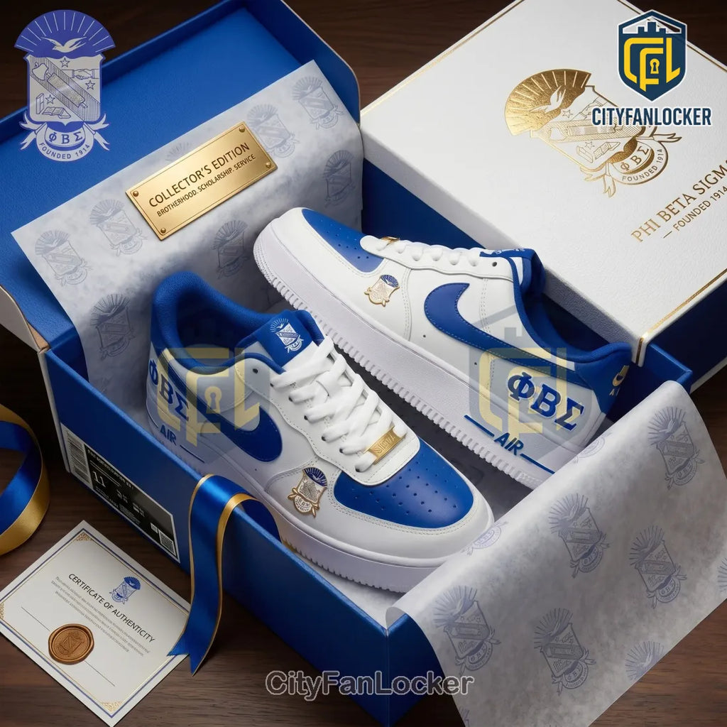 Premium Phi Beta Sigma Greek Air Force 1 Royal Blue Custom Shoes