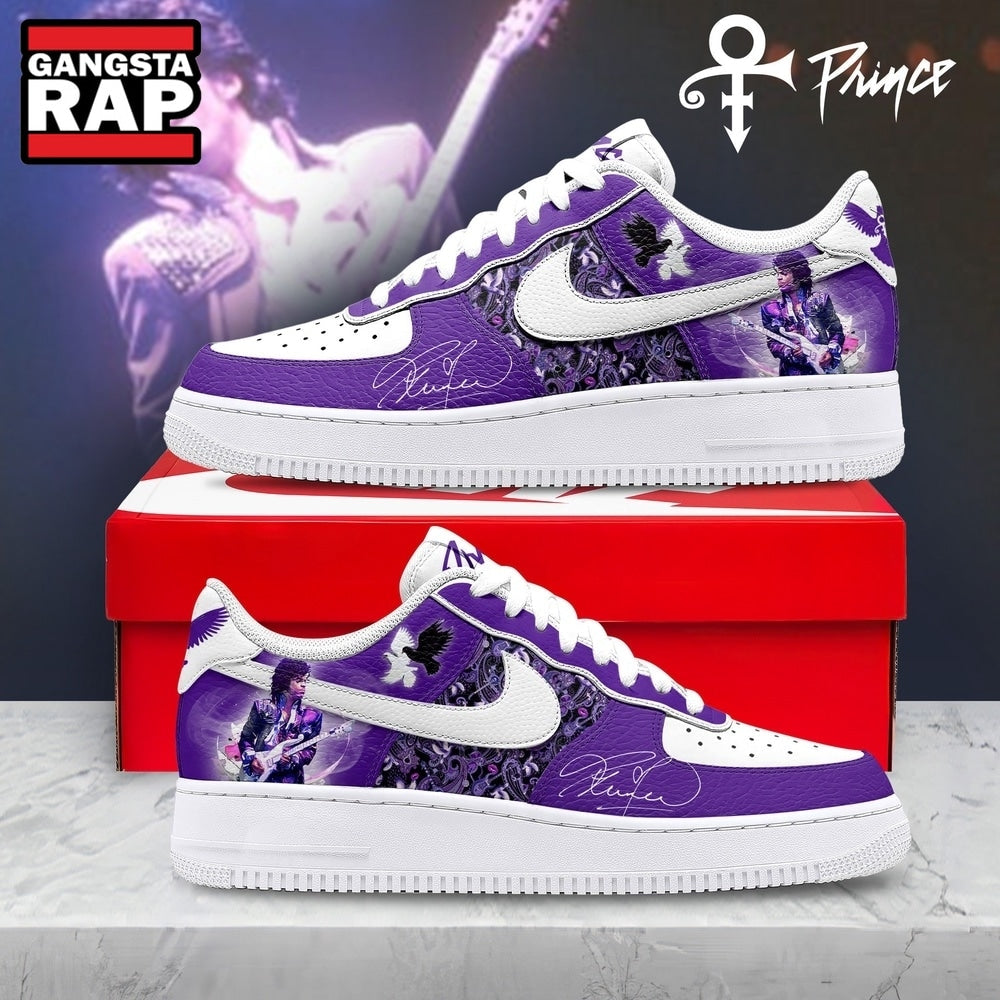 Prince Purple Rain Signature Graphic Air Force 1 Shoes, Music Air Force 1 Shoes