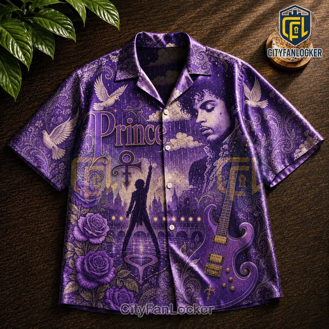 Prince Vintage Purple Button Down Shirt