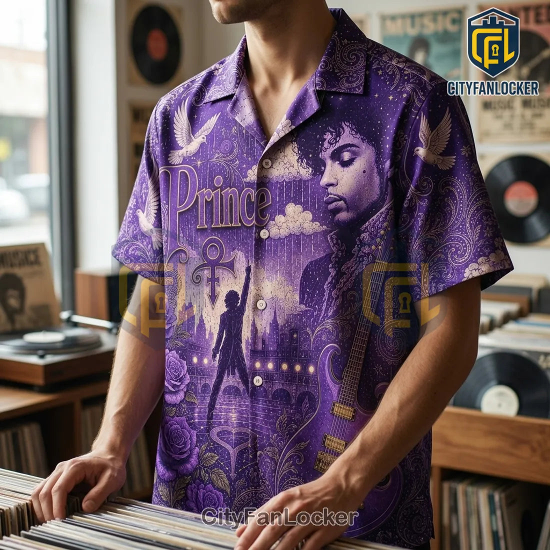 Prince Vintage Purple Button Down Shirt