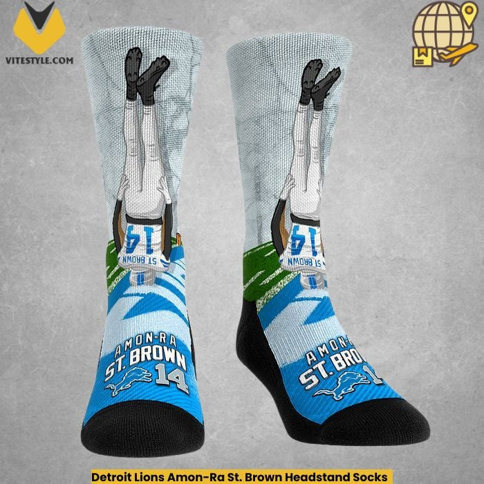 Detroit Lions Amon-Ra St. Brown Headstand Socks