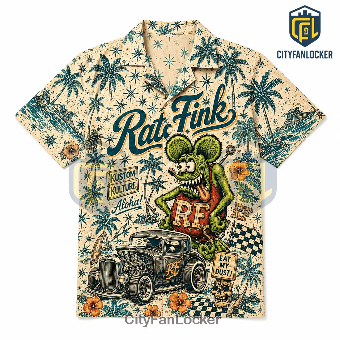 Rat Fink Kustom Kulture Premium Tropical Hawaiian Shirt
