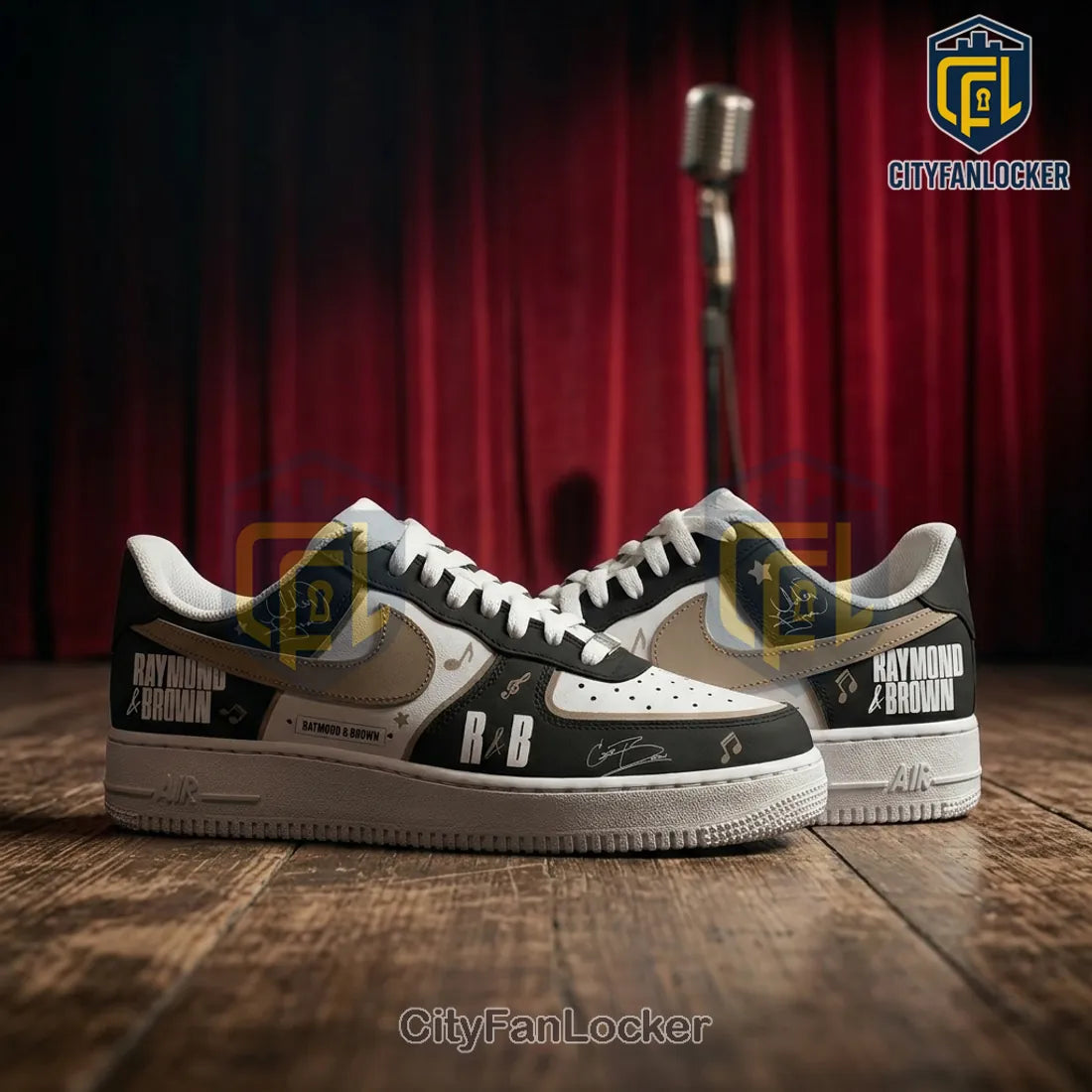 Raymond & Brown R&B Tour Limited Edition Black Air Force 1 Sneakers