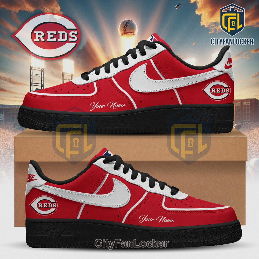 Reds Baseball Personalized Fan Edition Custom Design Sneakers