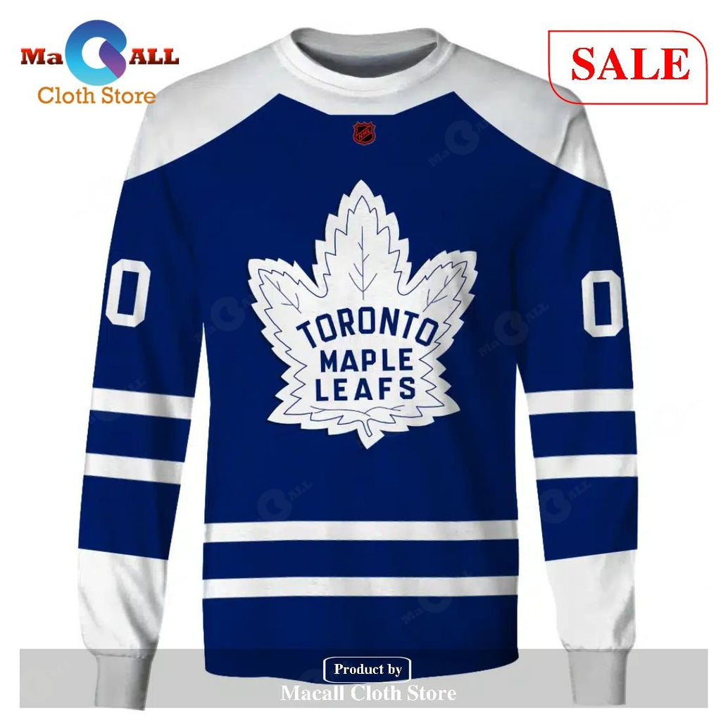 [SALE] Personalized Name And Number NHL Reverse Retro Jerseys Toronto Maple Leafs Hoodie Sweatshirt 3D