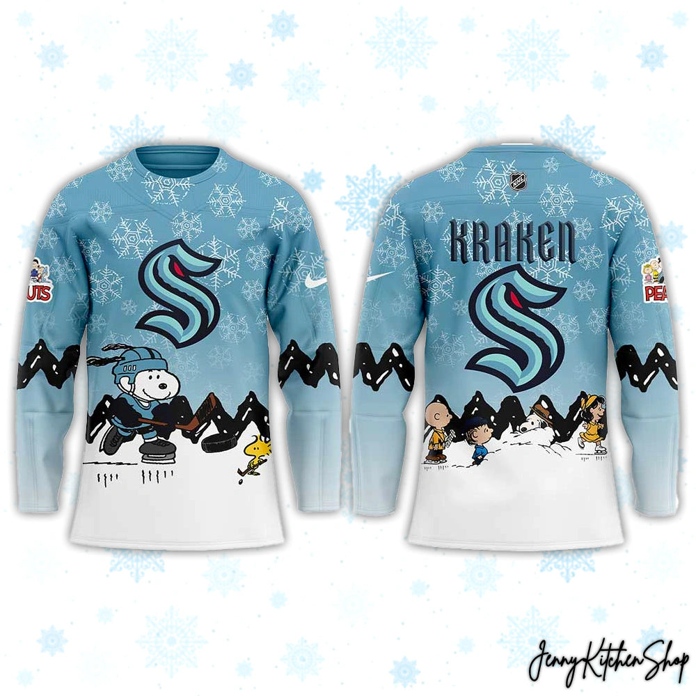 Seattle Kraken Peanuts Winter Hockey Jersey