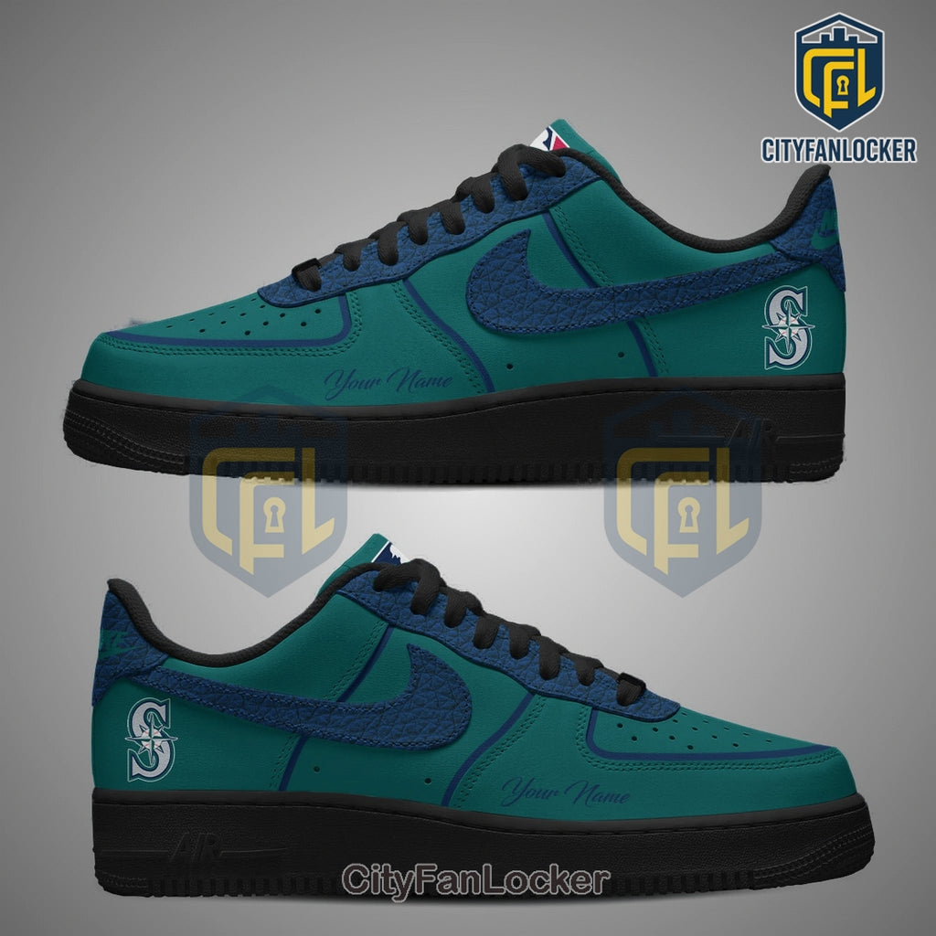 Seattle Mariners Personalized Teal Black Bottom Sneakers Shoes