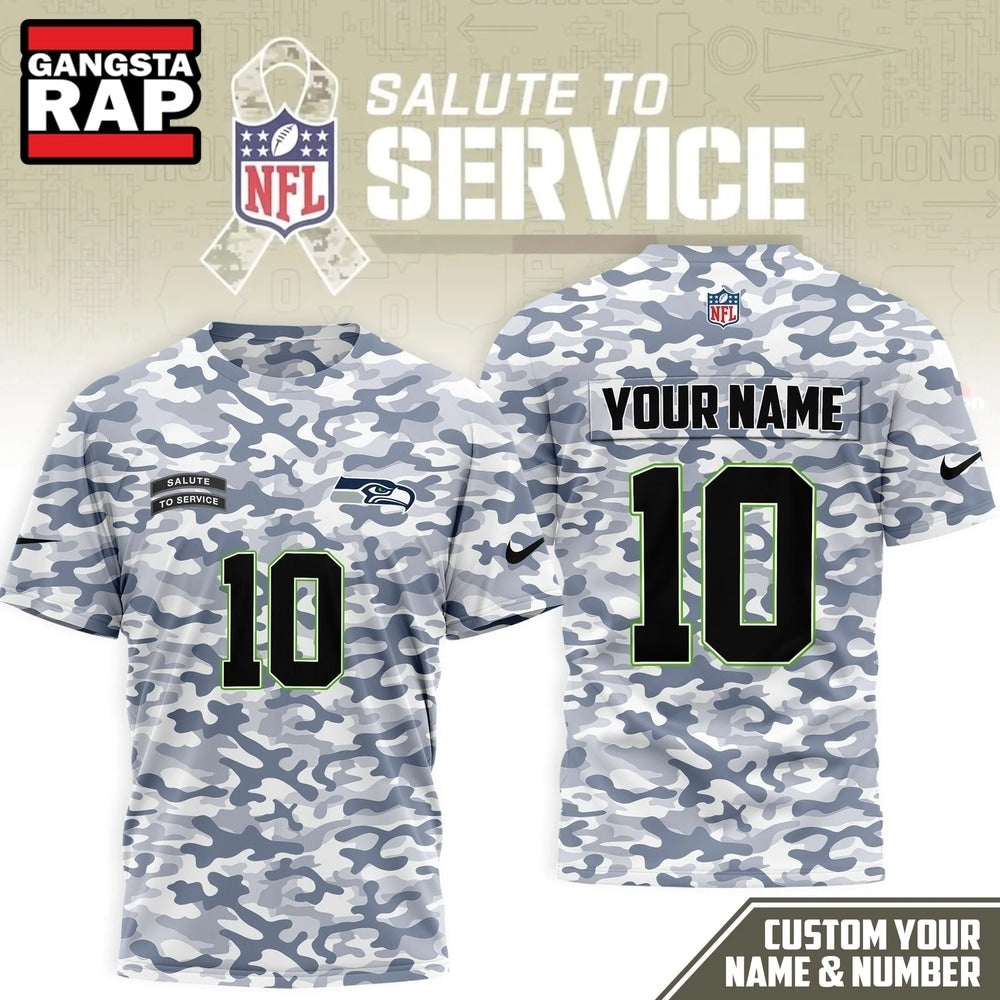Seattle Seahawks 2026 NFL Salute to Service Camo New Design 3D Shirt, Football New Design Shirt