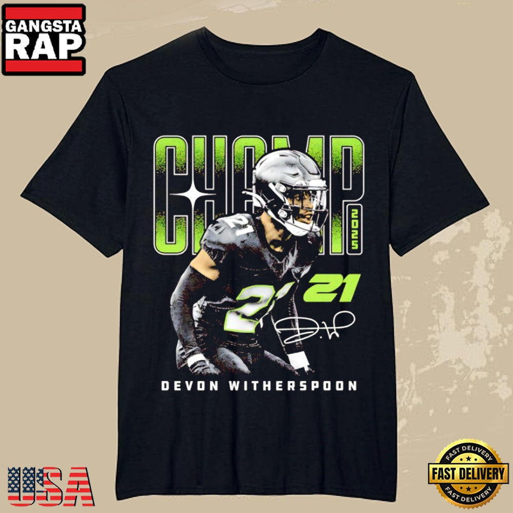 Seattle Seahawks Devon Witherspoon 2026 Title Signature T-Shirt