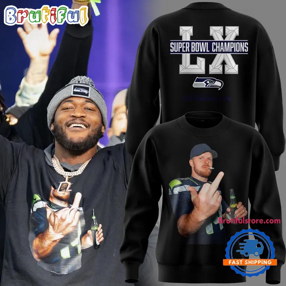 Seattle Seahawks Sam Darnold Middle Finger 2026 Hoodie T-Shirt