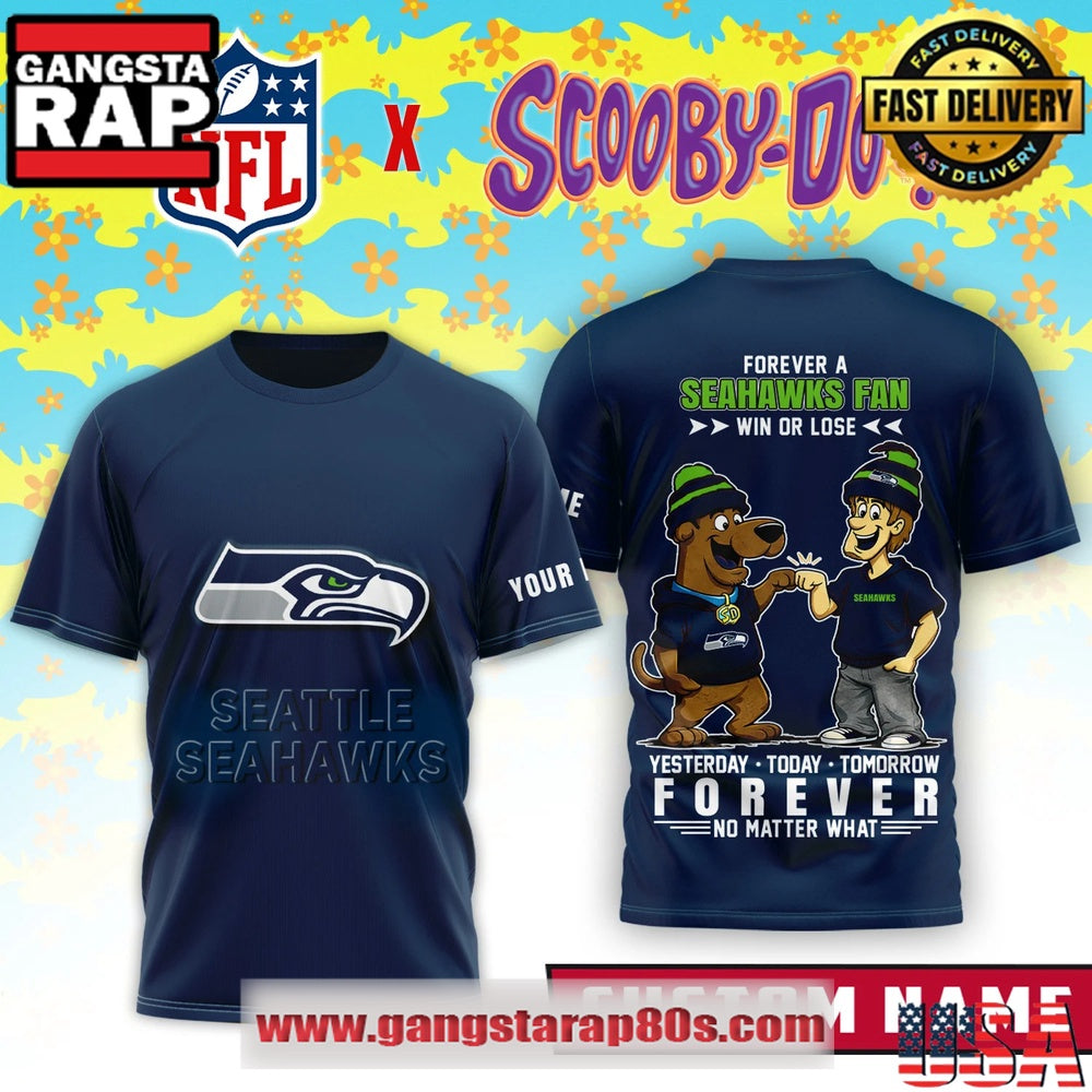 Seattle Seahawks x Scooby Doo Premium Custom Name 3D Shirt