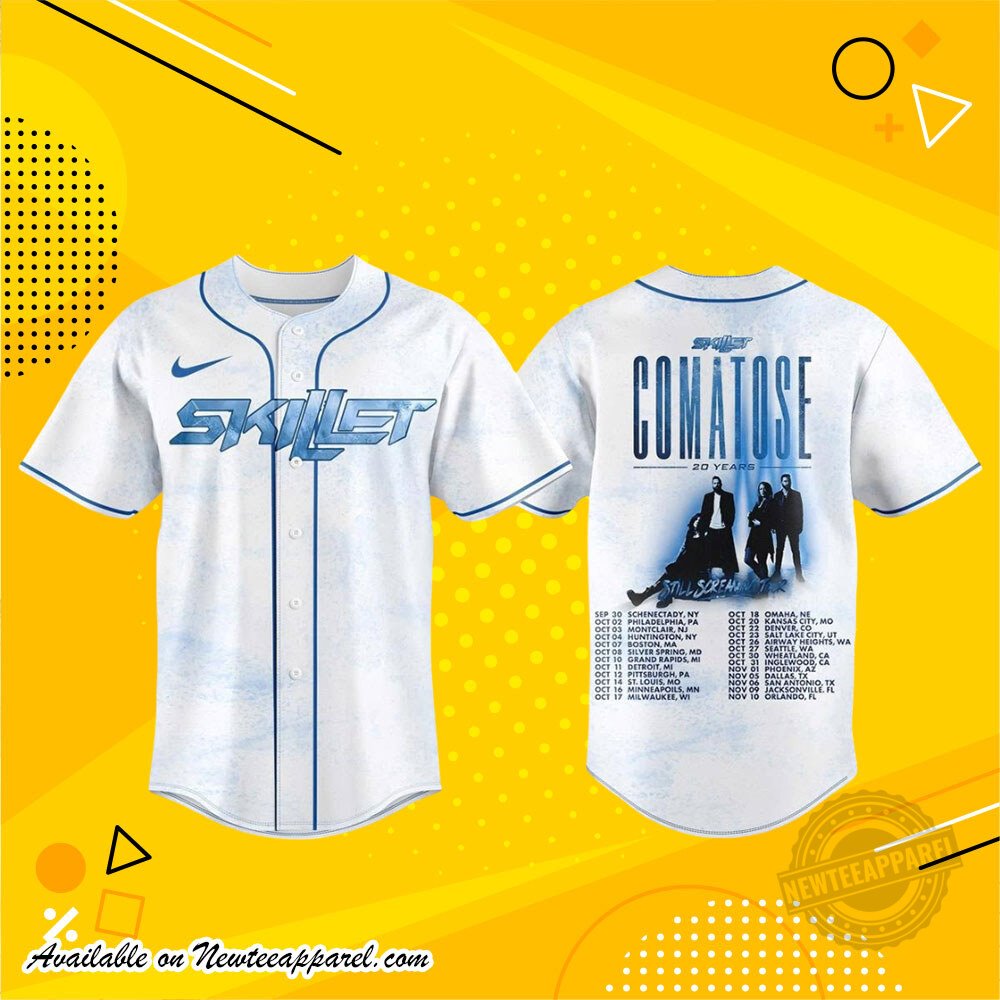 Skillet Comatose 20 Years Still Screaming Tour 2026 Baseball Jersey